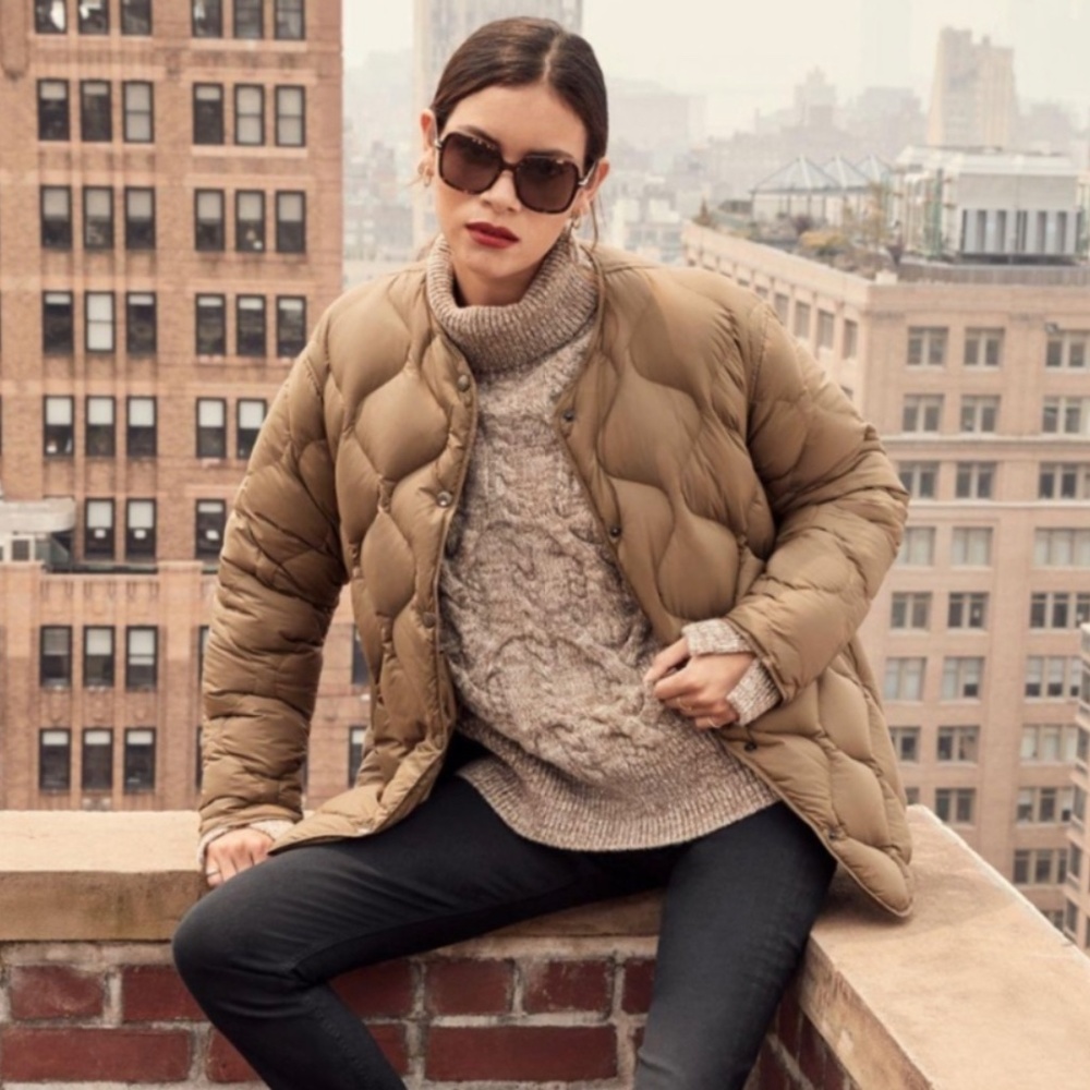 Rag & Bone Rudy Nylon Liner Classic Fit Quilted Jacket in Braun Tan NWOT L